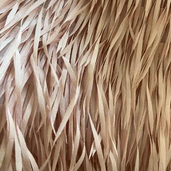 Size 2 pink mini skirt. silk fabric with crepe feathers brand new.side zipper - Picture 3 of 4